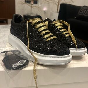 Alexander McQueen Galaxy Glitter Black Sneakers Size 41+